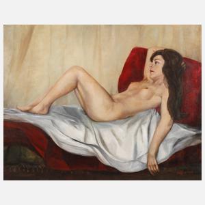 W. Glaser, liegender Mädchenakt
