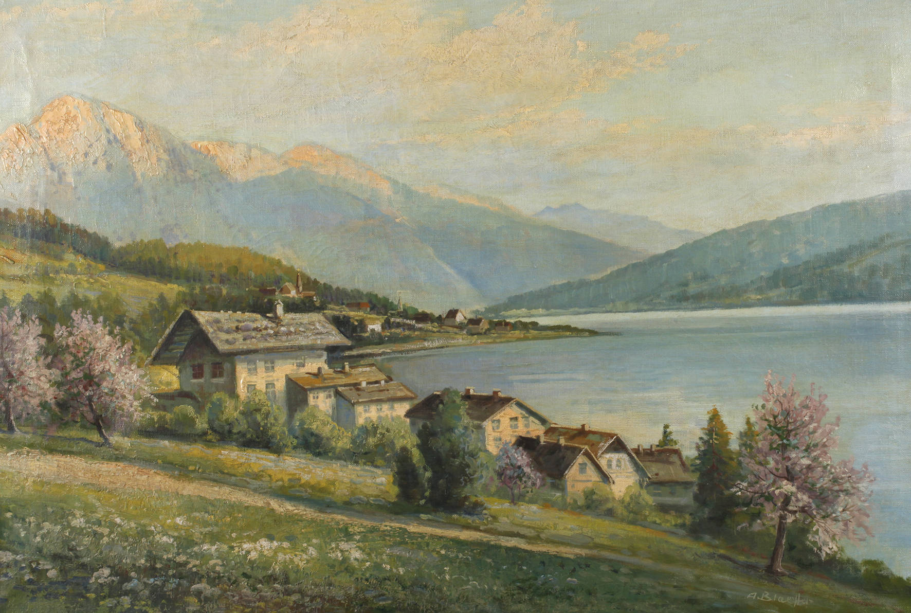 Albert Blaetter, Gebirgssee im Frühling
