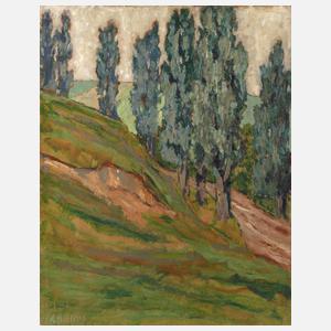 Adolf Mertens, attr., ”Pappeln an der Landstraße”