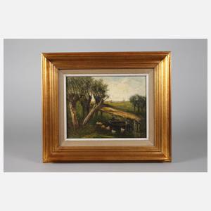 Marinus Heijl, attr., Weiden am Teich