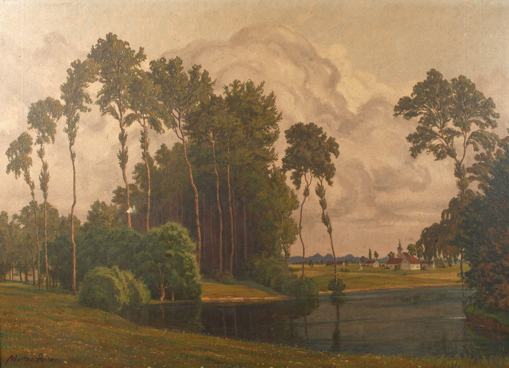 Walter Seiler, Idyllische Sommerlandschaft mit See