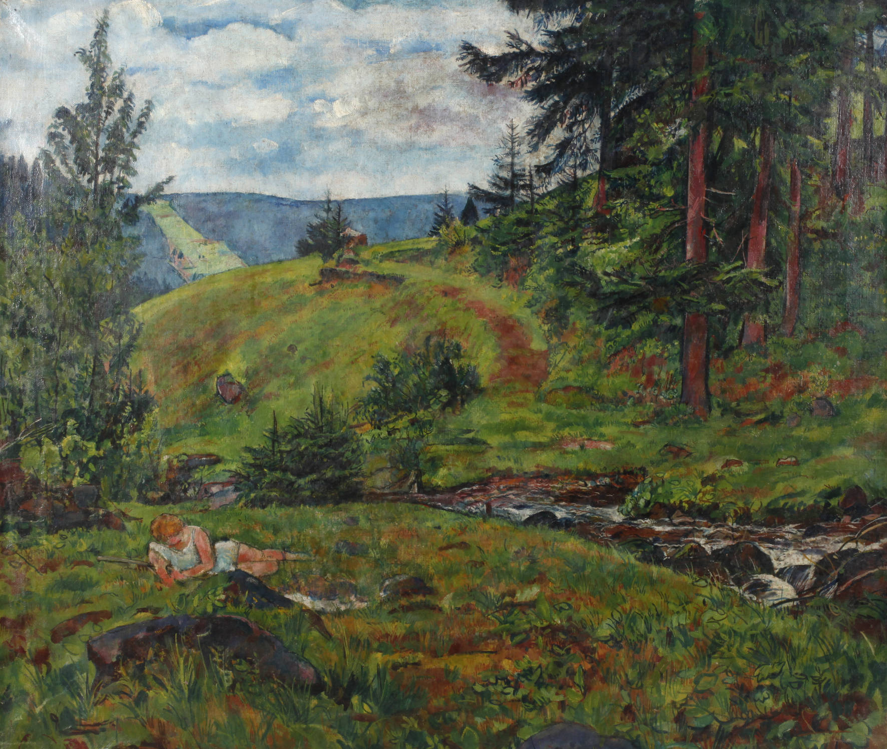 Erich Büttner, Rast am Bach