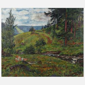 Erich Büttner, Rast am Bach