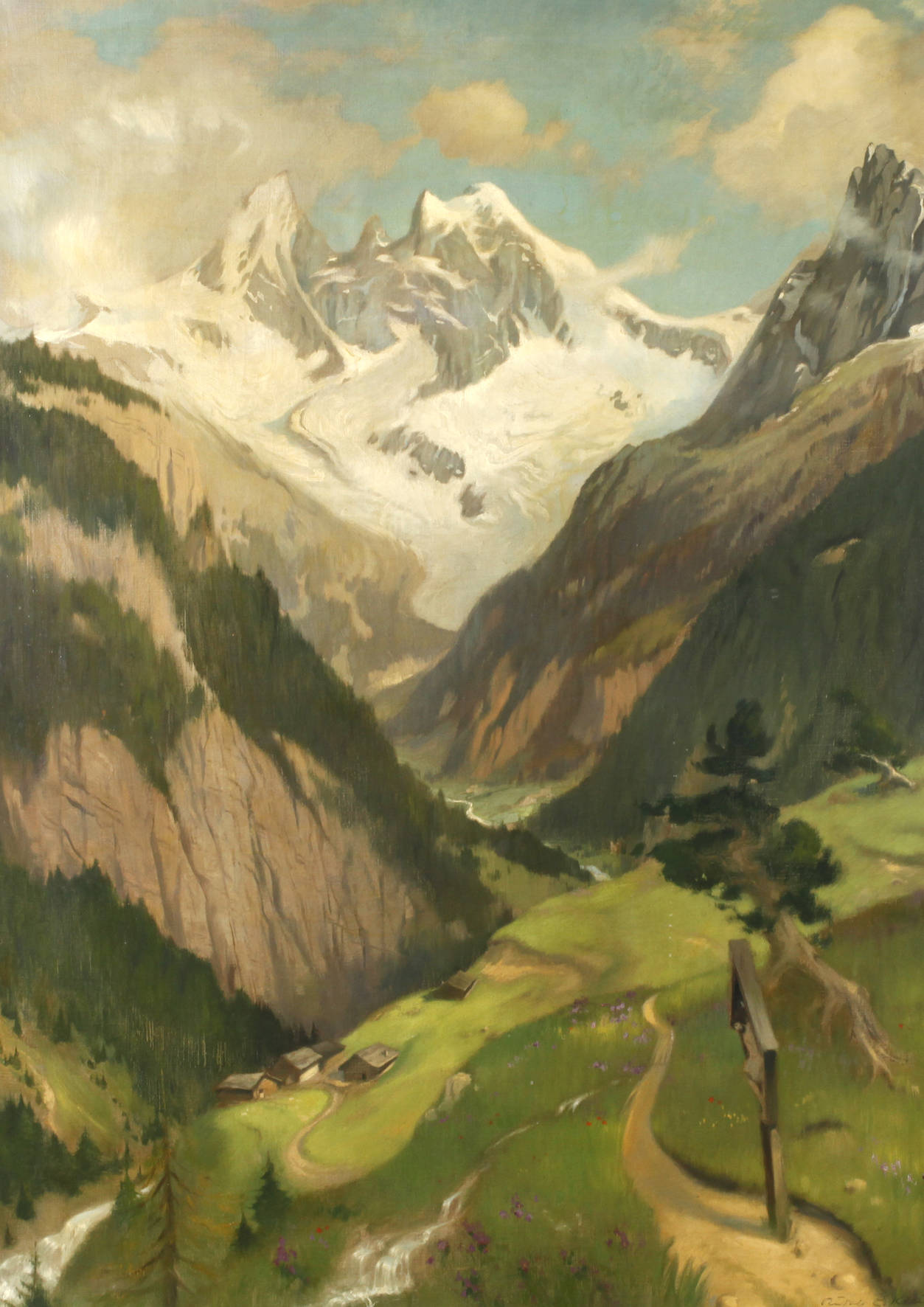 Rudolf Laurent Klein, Hochgebirgslandschaft mit Watzmann