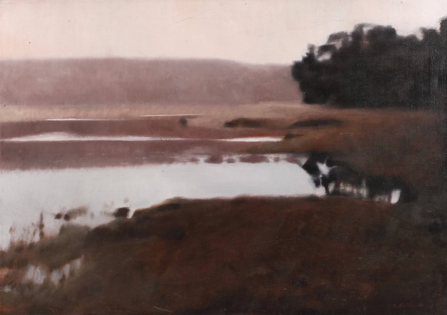 Edmund Lubowski, Landschaft an der Warthe
