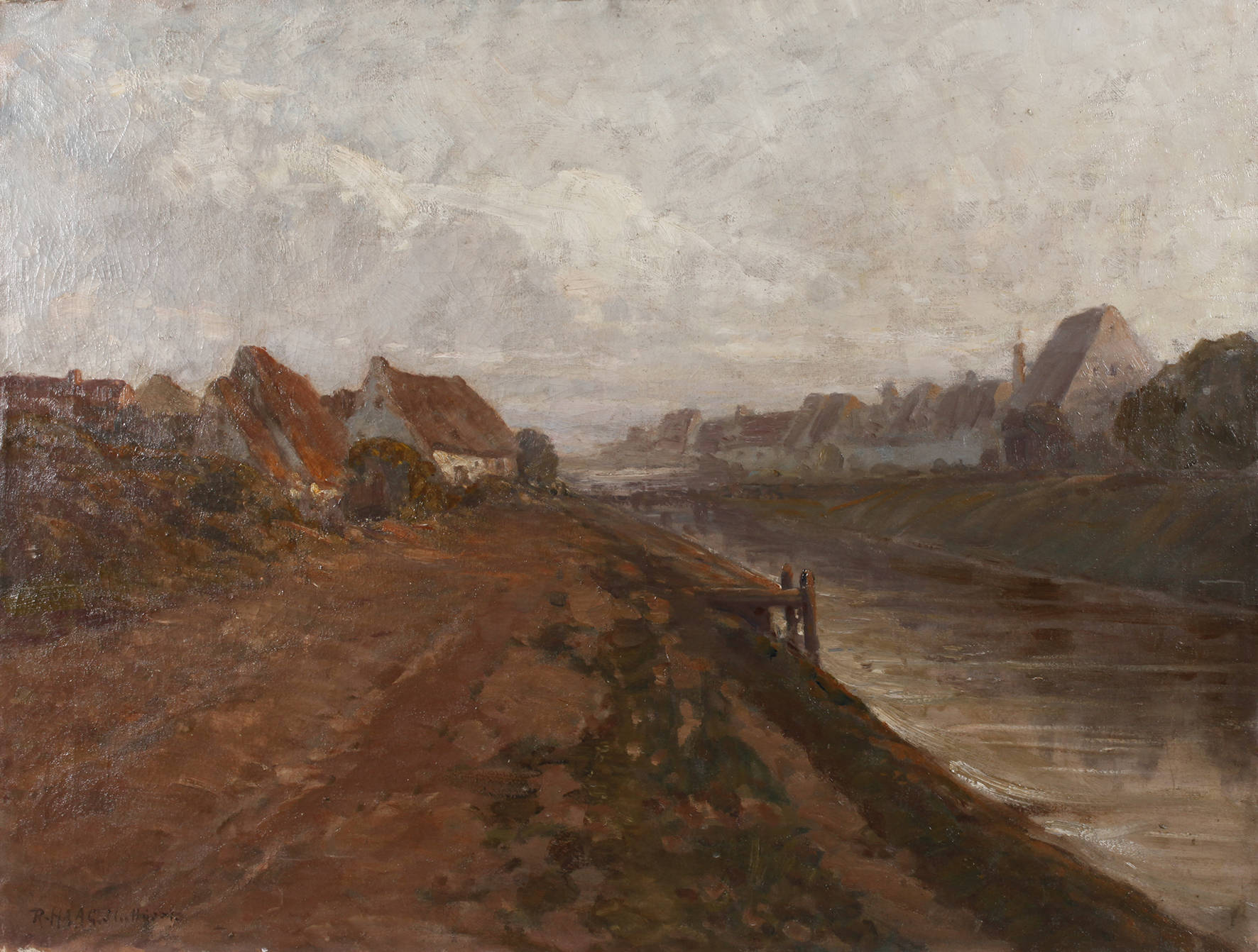 Robert Haag, Landschaft mit Kanal
