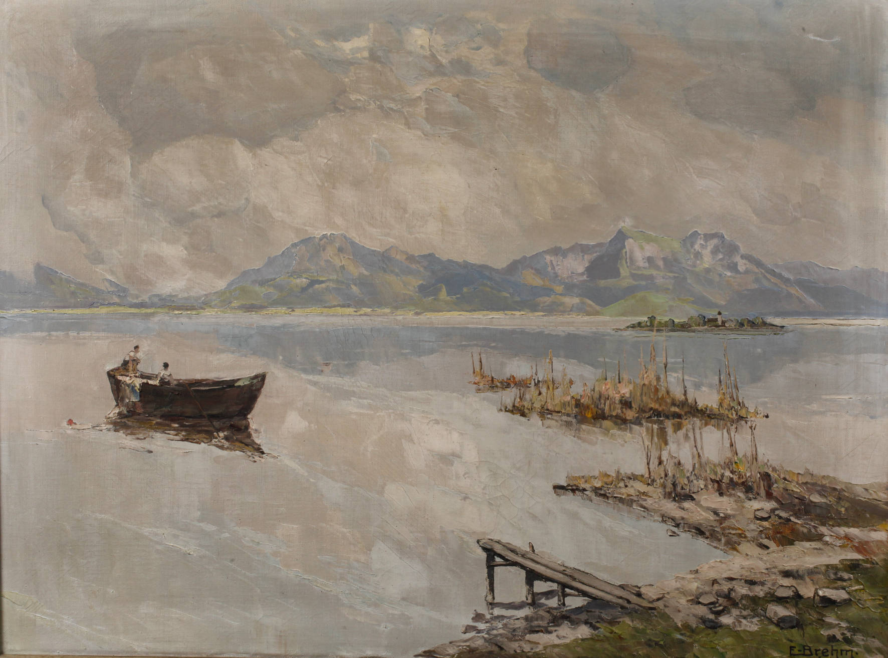 Emil Brehm, ”Chiemsee von Seebrück aus”