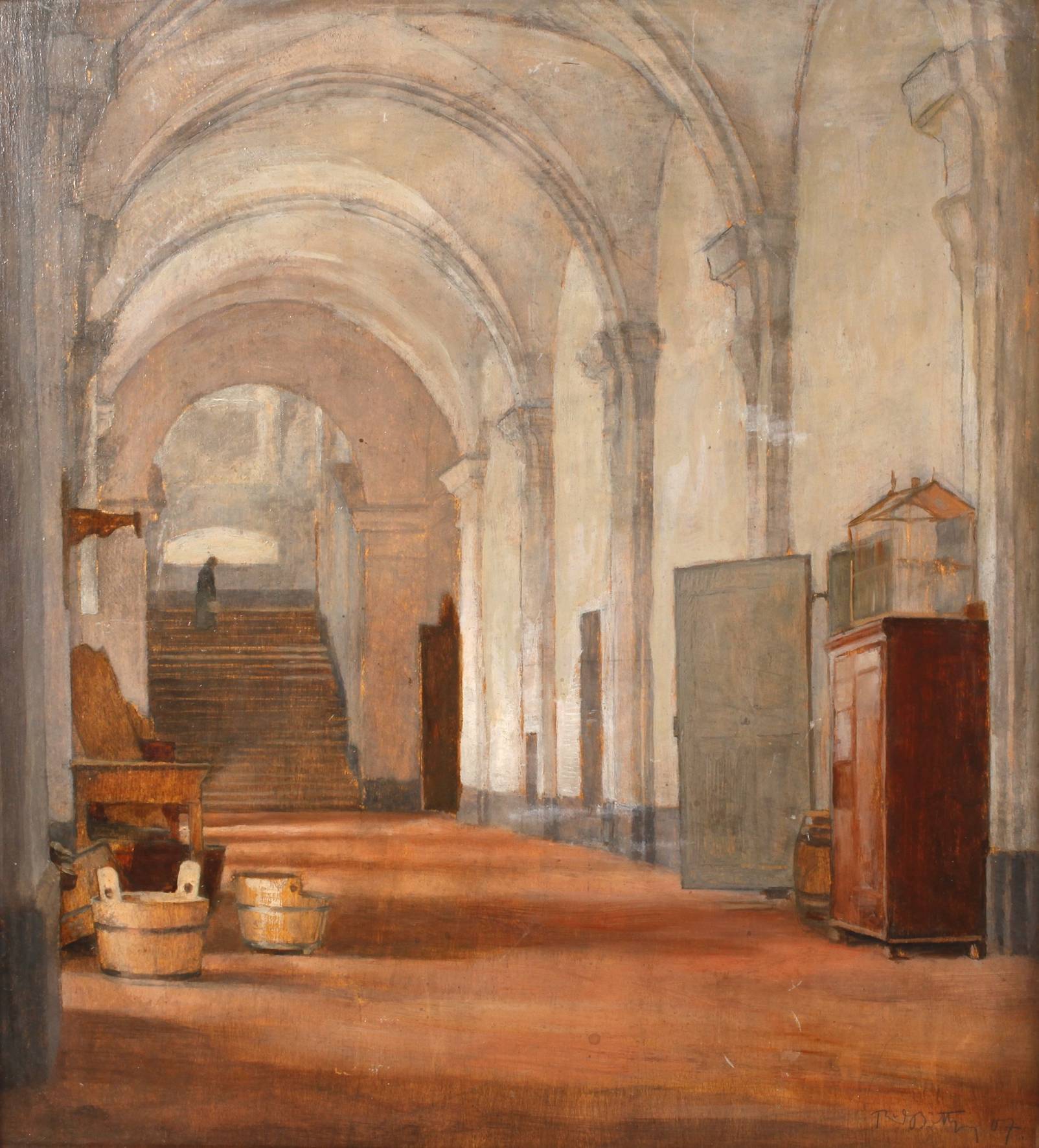 Prof. Rudolf Böttger, Gang in der Benedektinerabtei Kladrav