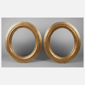 Zwei ovale Gründerzeitrahmen, Pendants um 1880