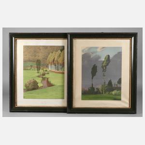 Paar dunkelgrüne Lackleisten um 1900