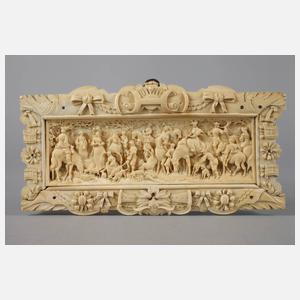 Paar museale Elfenbeinschnitzereien