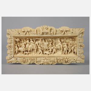 Paar museale Elfenbeinschnitzereien