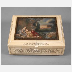 Deckeldose Elfenbein mit Spielwerk