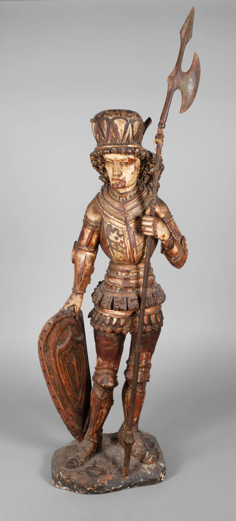 Geschnitzte Ritterfigur