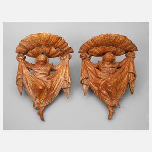 Paar figürliche Wandkonsolen