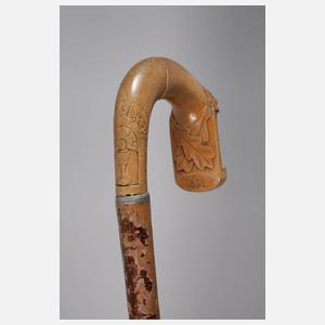 Geschnitzter Spazierstock
