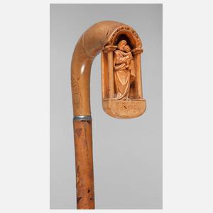 Geschnitzter Spazierstock