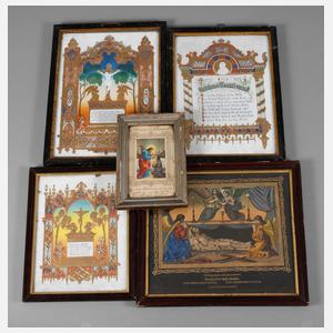 Konvolut Andachtsbildchen und Haussegen