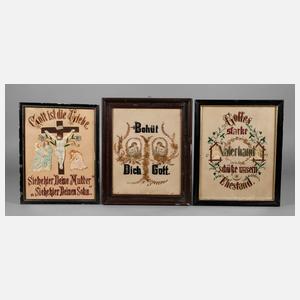 Konvolut gestickte Haussegen