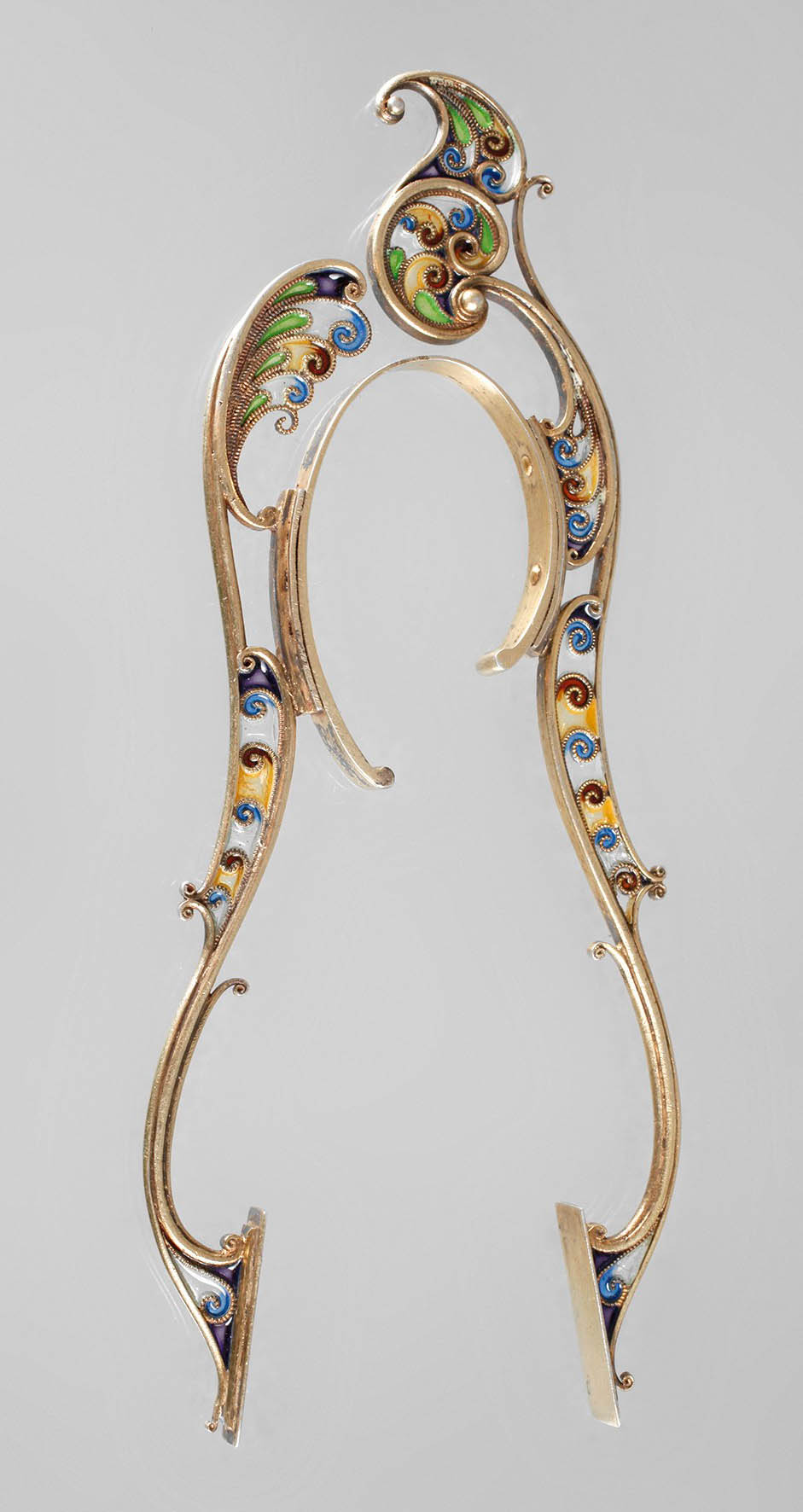 Feine Briefmarkenzange mit Fensteremail