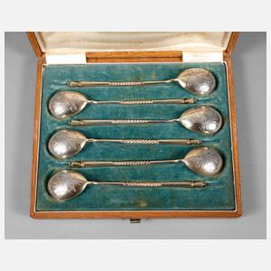 Russland sechs Silberlöffel im OK