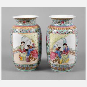 Paar Vasen Famille Rose