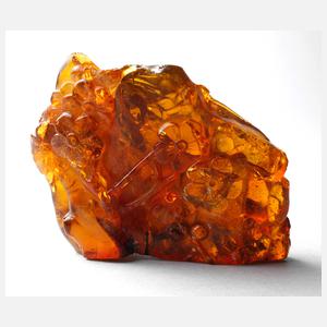 Bernsteinschnitzerei Baum mit Blüten