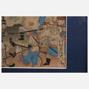 Vier japanische Farbholzschnitte