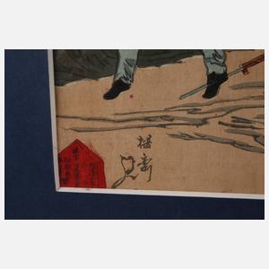 Vier japanische Farbholzschnitte