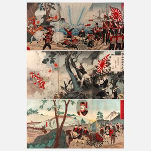 Vier japanische Farbholzschnitte