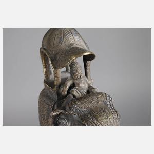 Bronzeplastik Elefantenreiter