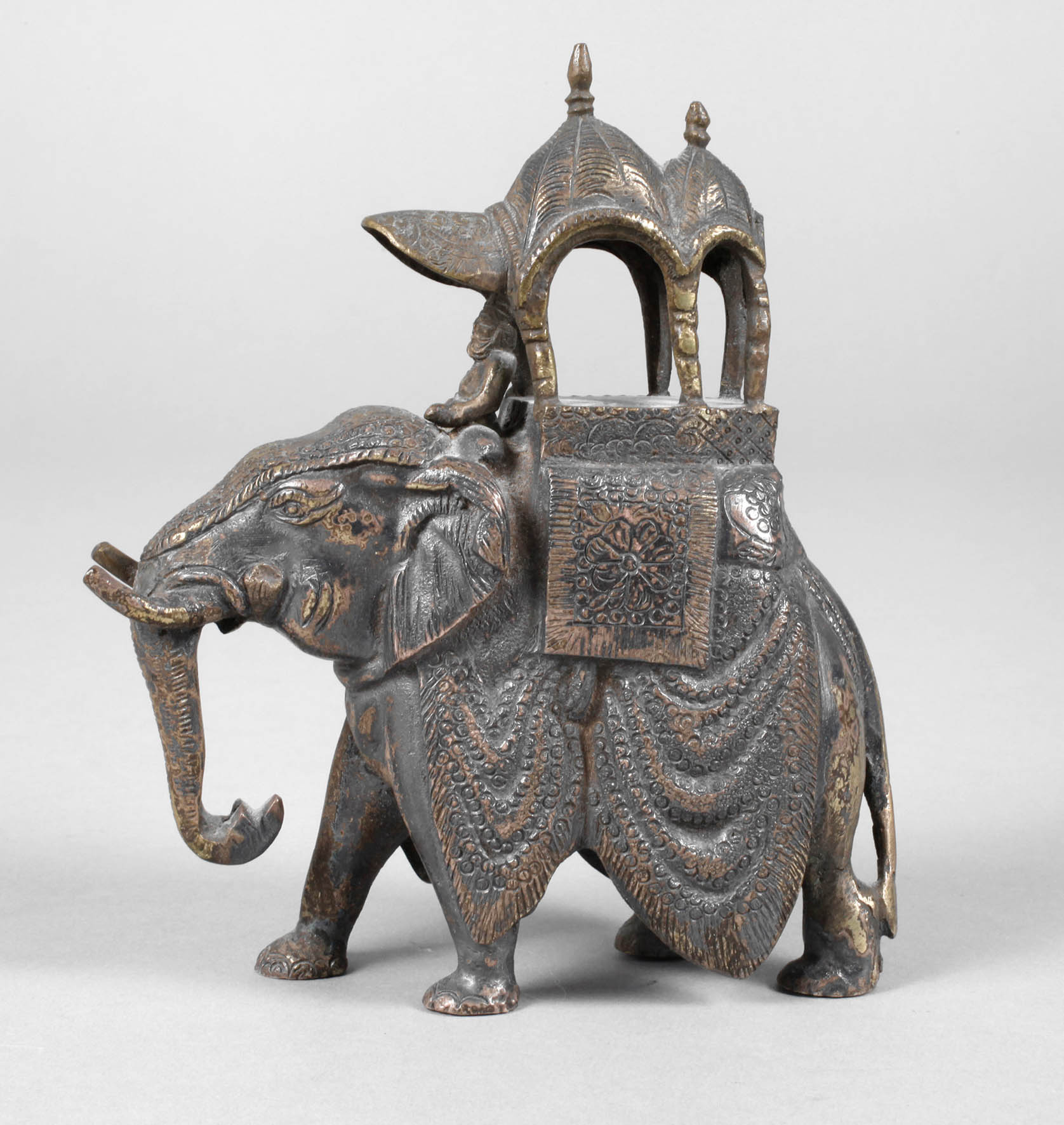 Bronzeplastik Elefantenreiter