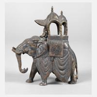 Bronzeplastik Elefantenreiter111