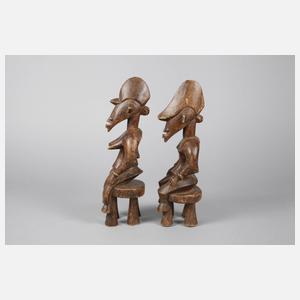 Paar figürliche Schnitzereien