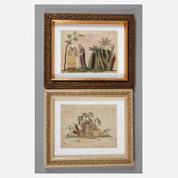 Zwei klassizistische Seidenstickereien111