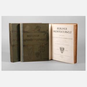 Berliner Architekturwelt 1901 bis 1905 Zeitschrift für Baukunst, Malerei, Plastik und Kunstgewerbe der Gegenwart, unter Leitung der Architekten H. Jassoy, E. Spindler, B. Möhring und unter Mitwirkung der Vereinigung Berliner Architekten, 4., 5. und 8