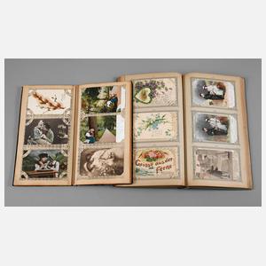 Zwei Postkartenalben Kitsch