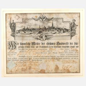 Gesellenbrief eines Schmiedes