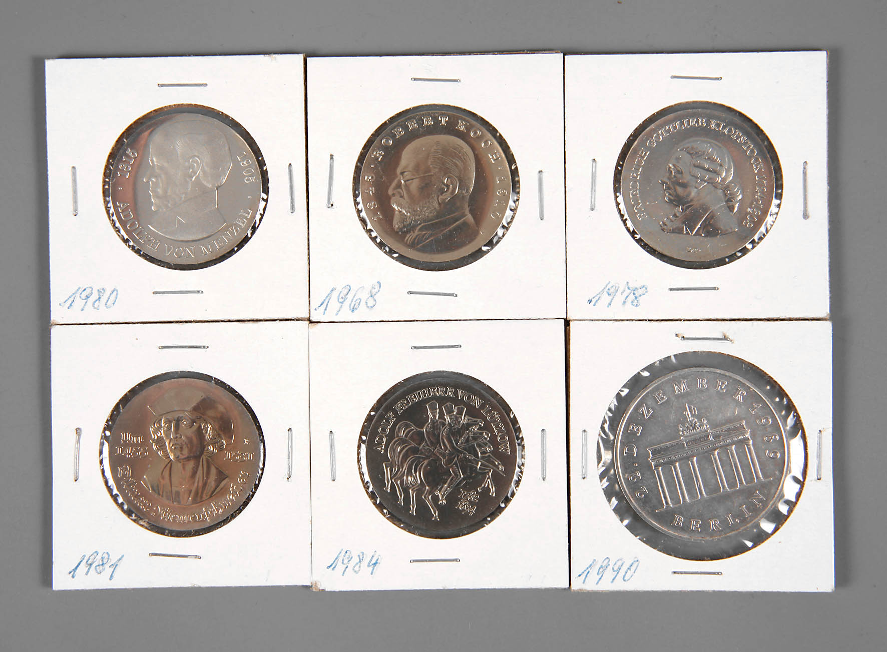 Sechs Münzen DDR