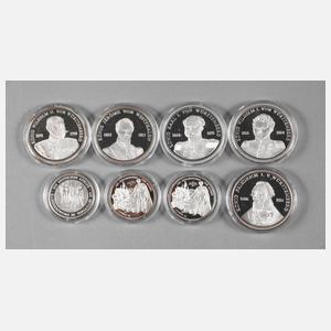 Acht Silbermedaillen Deutsche Könige