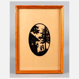 Silhouettenbild Hänsel und Gretel