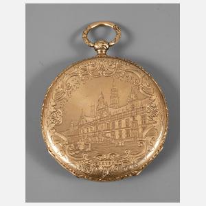 Feine Schlüsseluhr Gold