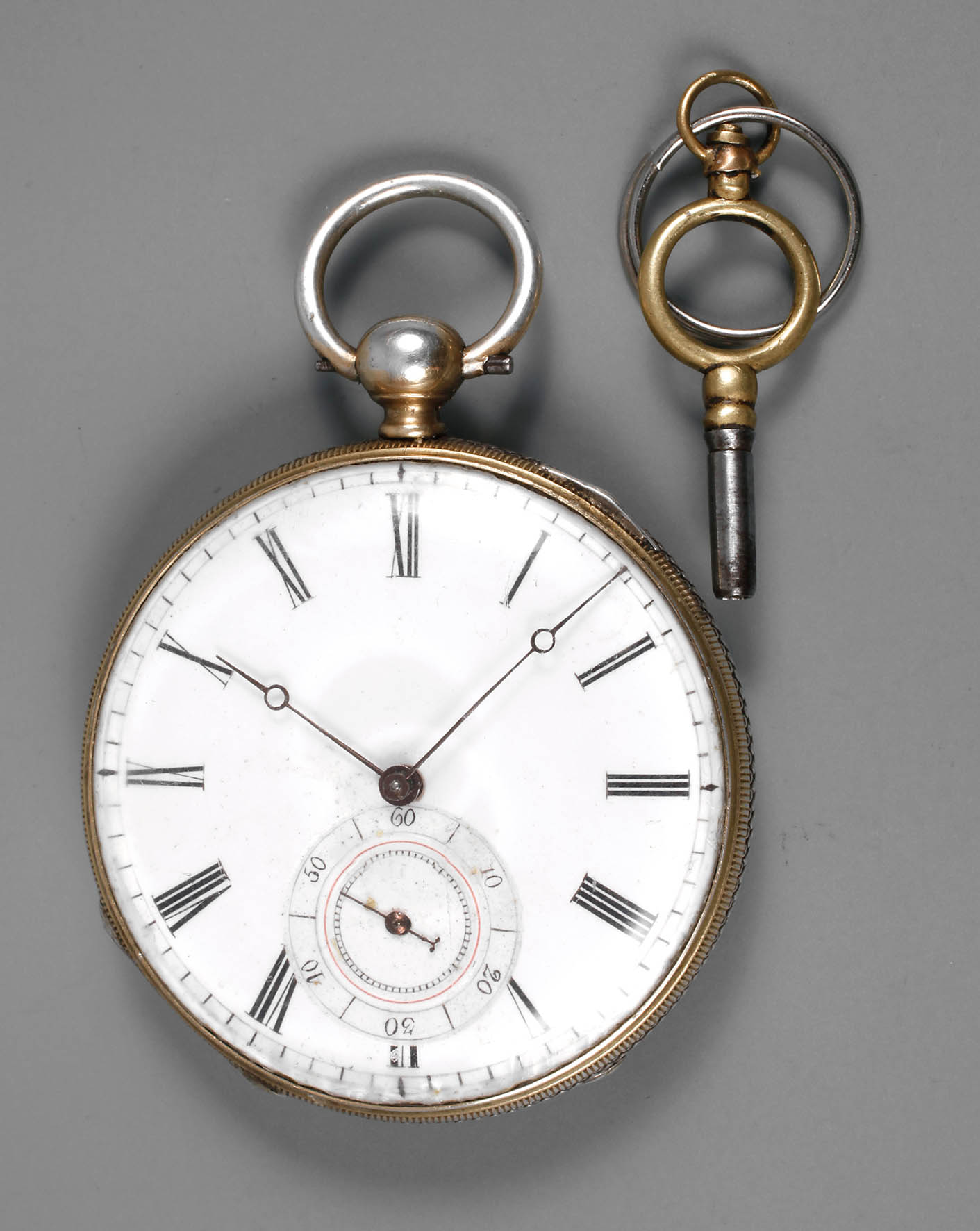 Schlüsseluhr Silber