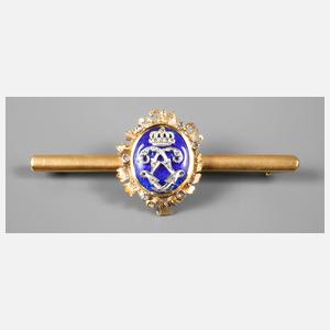 Brosche mit Diamanten und Initial ”L”