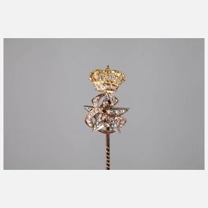 Geschenknadel mit Erzherzogskrone und Diamantbesatz