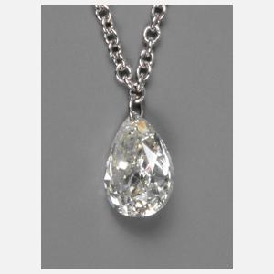 Brillanttropfen an Kette ca. 0,6 ct