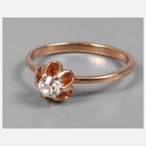 Solitärring in Rotgold