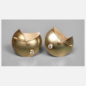 Paar Ohrstecker mit Brillantbesatz