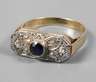 Damenring mit Diamanten und Saphir