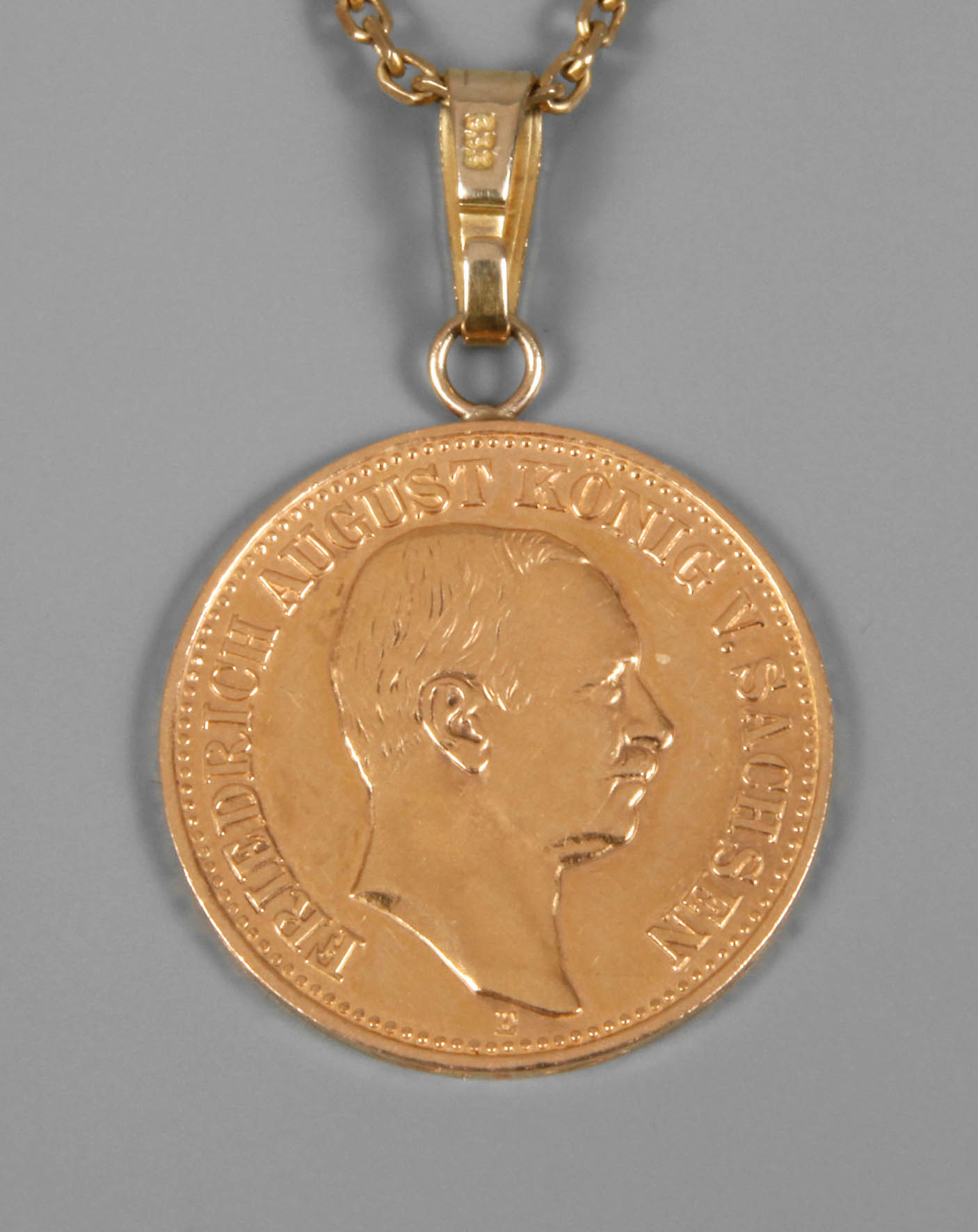 Münzanhänger 10 Mark Sachsen 1912